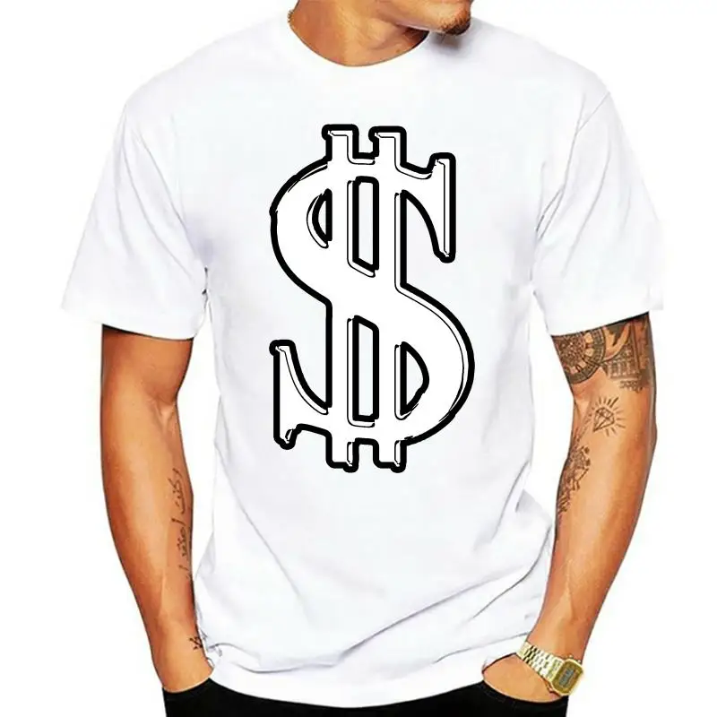 

Hipster Streetwear Tee Shirt Men 3D T-shirt Cash Dollar Sign Tops T Shirts Cotton Clothes Funky Hip Hop Tshirts Plain Black