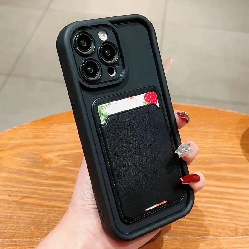 Силиконовый чехол для телефона с защитой от падения и вставкой карточек Vivo Y73t Y72