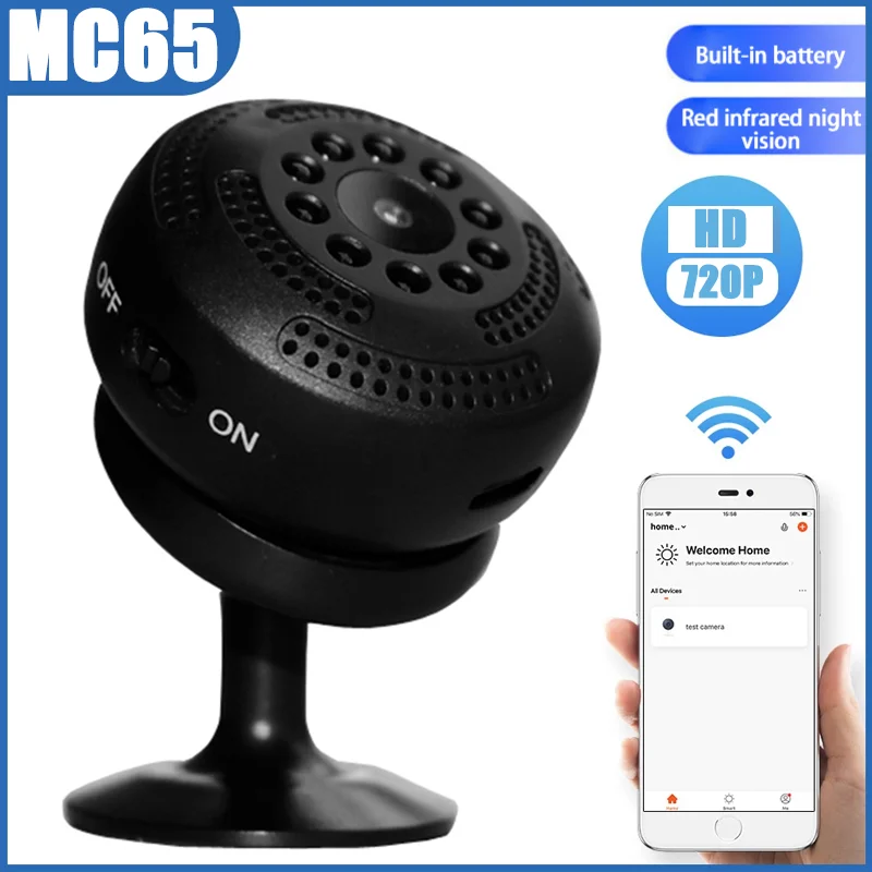 

Новейшая мини беспроводная Wi-Fi IP-камера HD 720P Беспроводная внутренняя камера ночного видения двухстороннее аудио Обнаружение движения Ради...