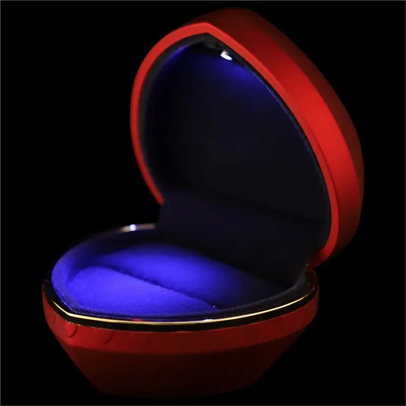 

Creative Heart Shaped Ring Box Unique Ring Container Heart-shaped Ring Holder Lighting Ring Storage Container Luminous Ring Box