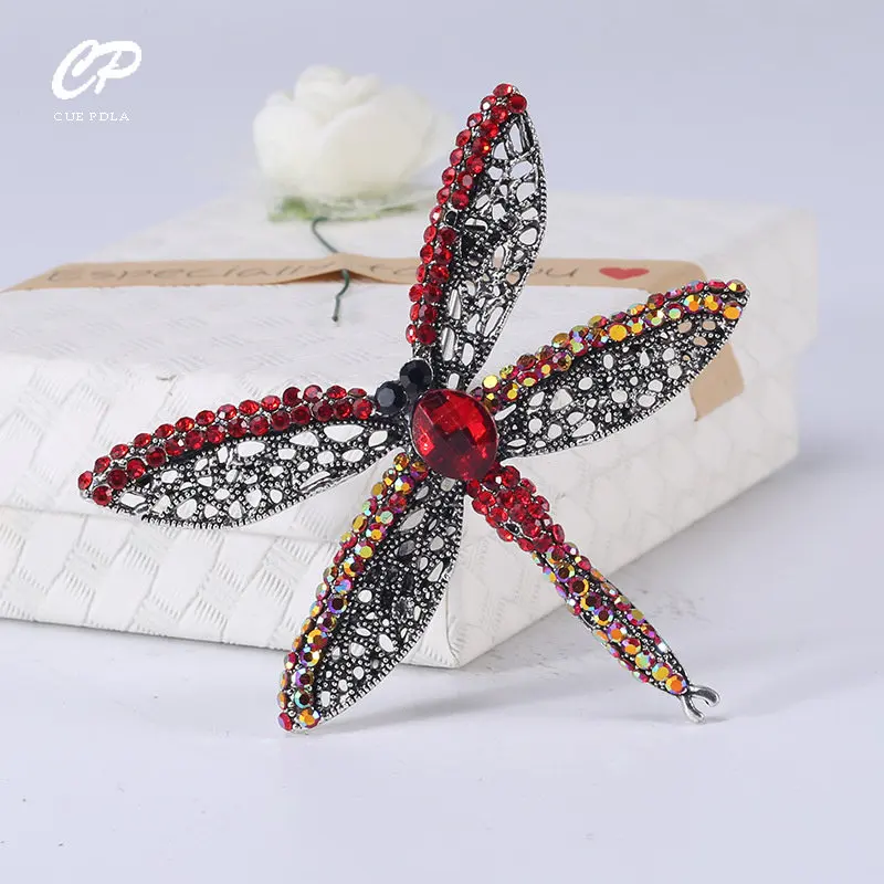 

Fashionable and Exquisite Large Dragonfly Shaped Animal Rhinestone Luxury Alloy Corsage Women's Accessory Brooch