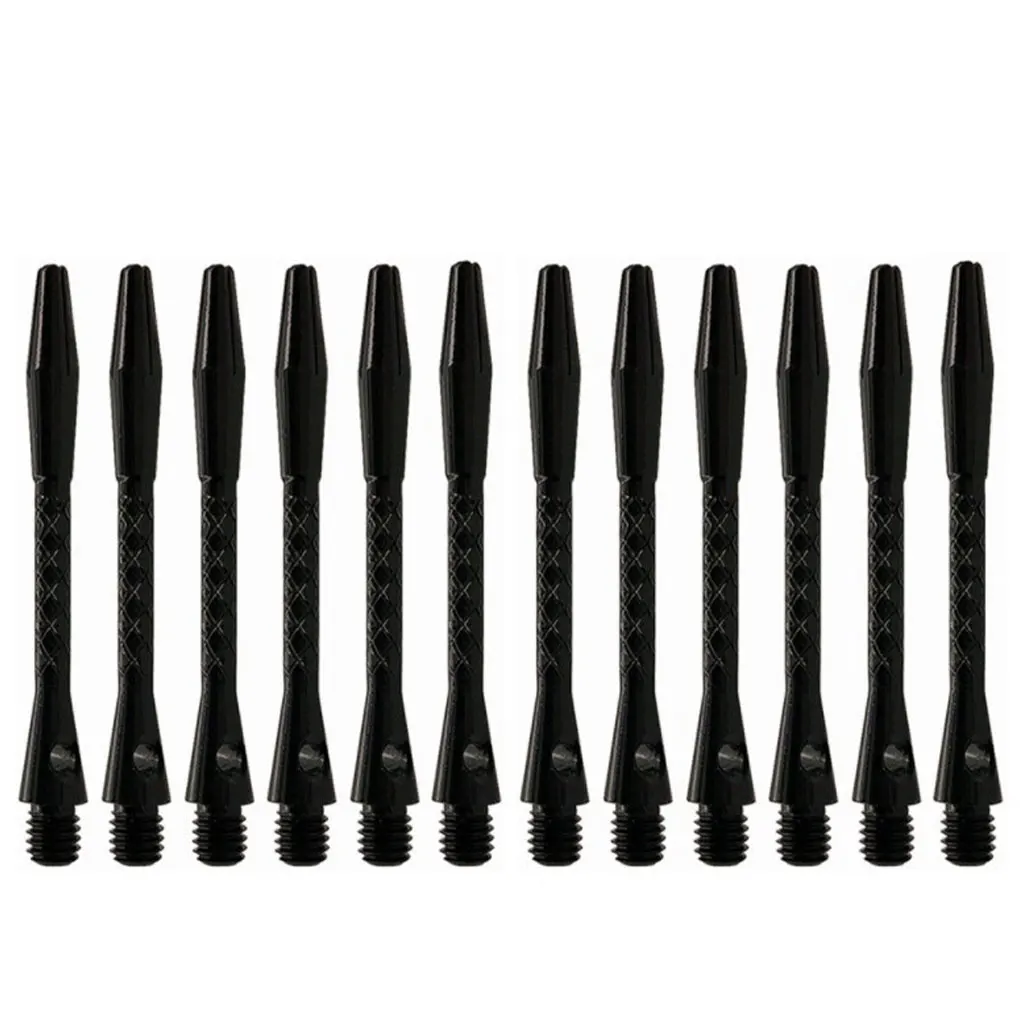 

12 Pieces 50mm Dart Shafts Set Aluminum Alloy Throwing Sports Rod Long Bar Holder Exercise Practice Gym Replacement Black