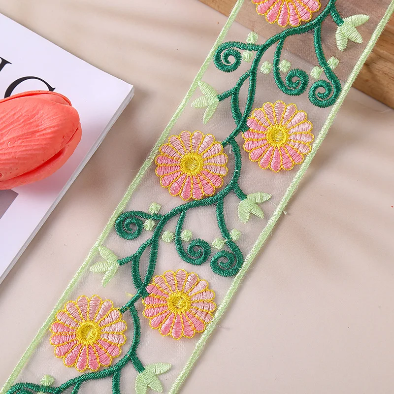 30 ярдов высококачественный дизайн цветочный полиэстер искусственное кружево