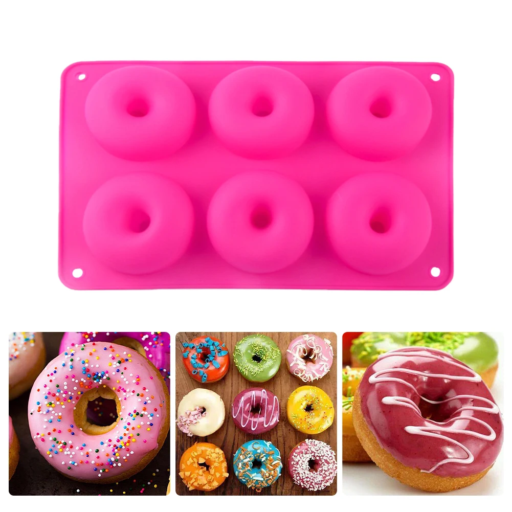 

Форма для пончиков 2 шт., мягкий силиконовый инструмент для выпечки, домашняя кухня, гибкий шоколад, легко снимается, «сделай сам», 6 отсеков, ...