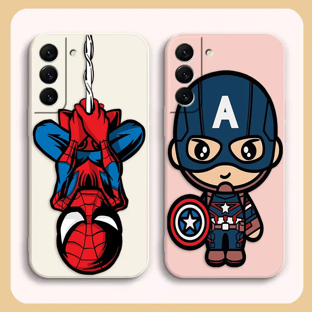 

Spiderman Captain America Case For Samsung S23 S22 S21 S20 FE S11 S11E S10 S10E S9 S30 Ultra Plus 4G 5G Shockproof Liquid Case