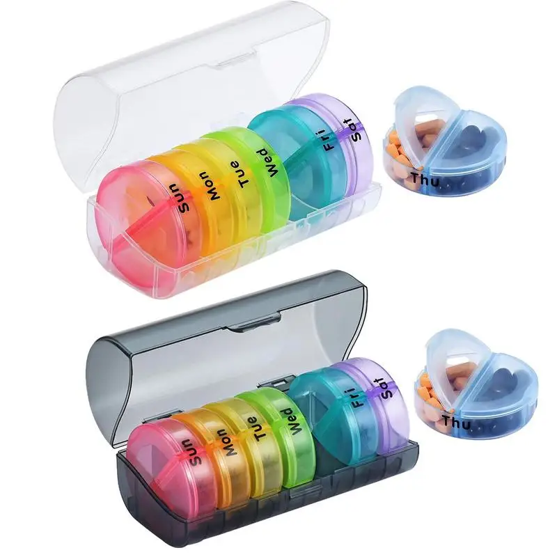 

Weekly Pill Case 14 Compartments Pill Box Pill Organizer 7 Day 2 Times A Day Portable Daily Pill Cases For Vitamin Pills Fish