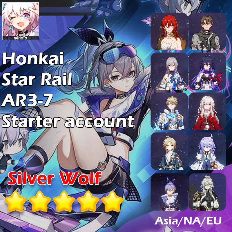 

Honkai Star Rail Account Seele/Himeko/Jing Yuan/Welt/Yanqing/Tingyun/Bailu/Bronya/Clara/Gepard Honkai Starter Reroll Acc