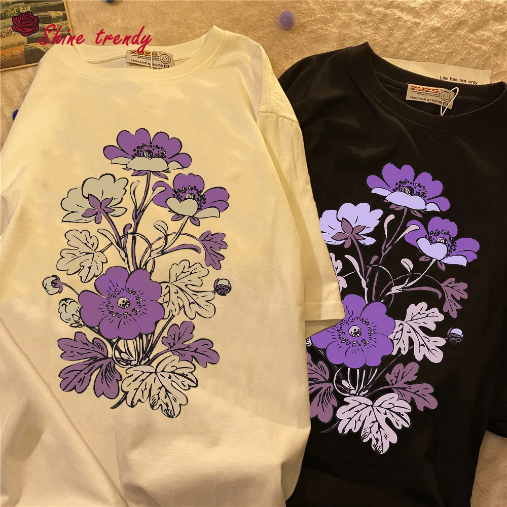 

Y2K Women T-shirts Ulzzang Print Short Sleeve Tshirt Cute Cartoon Sweet Girls Streetwear Tops Harajuku Summer Woman Clothes