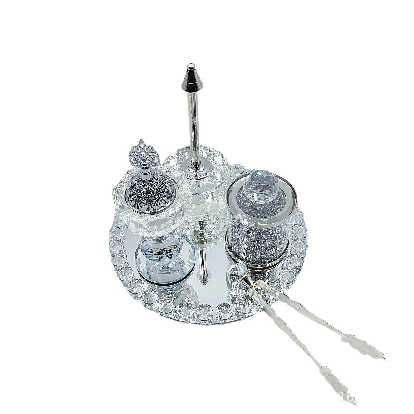 Серебряная хрустальная курильница набор из 4 предметов африканский орнамент