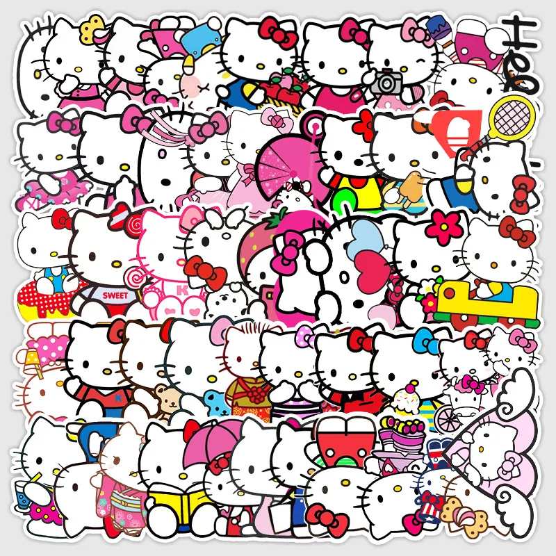 Стикер Hello Kitty 50 шт. стикер милые стикеры на колесиках Чехол для гитары скейтборда