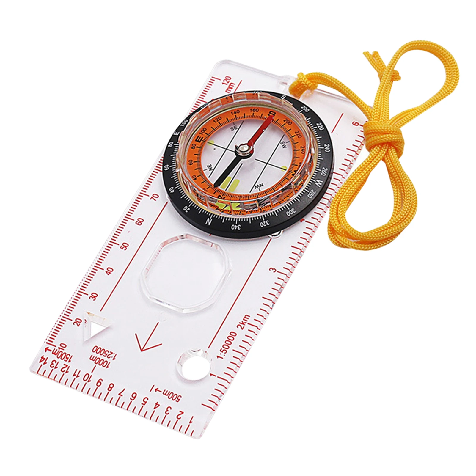 

Professional Mini Compass Map Scale Ruler Multifunctional Equipment Outdoor Hiking Camping Survival Guiding Tool