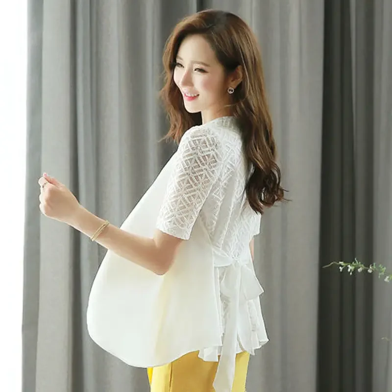 Женский ажурный кардиган жакет из дикого шифона с коротким рукавом и V-образным