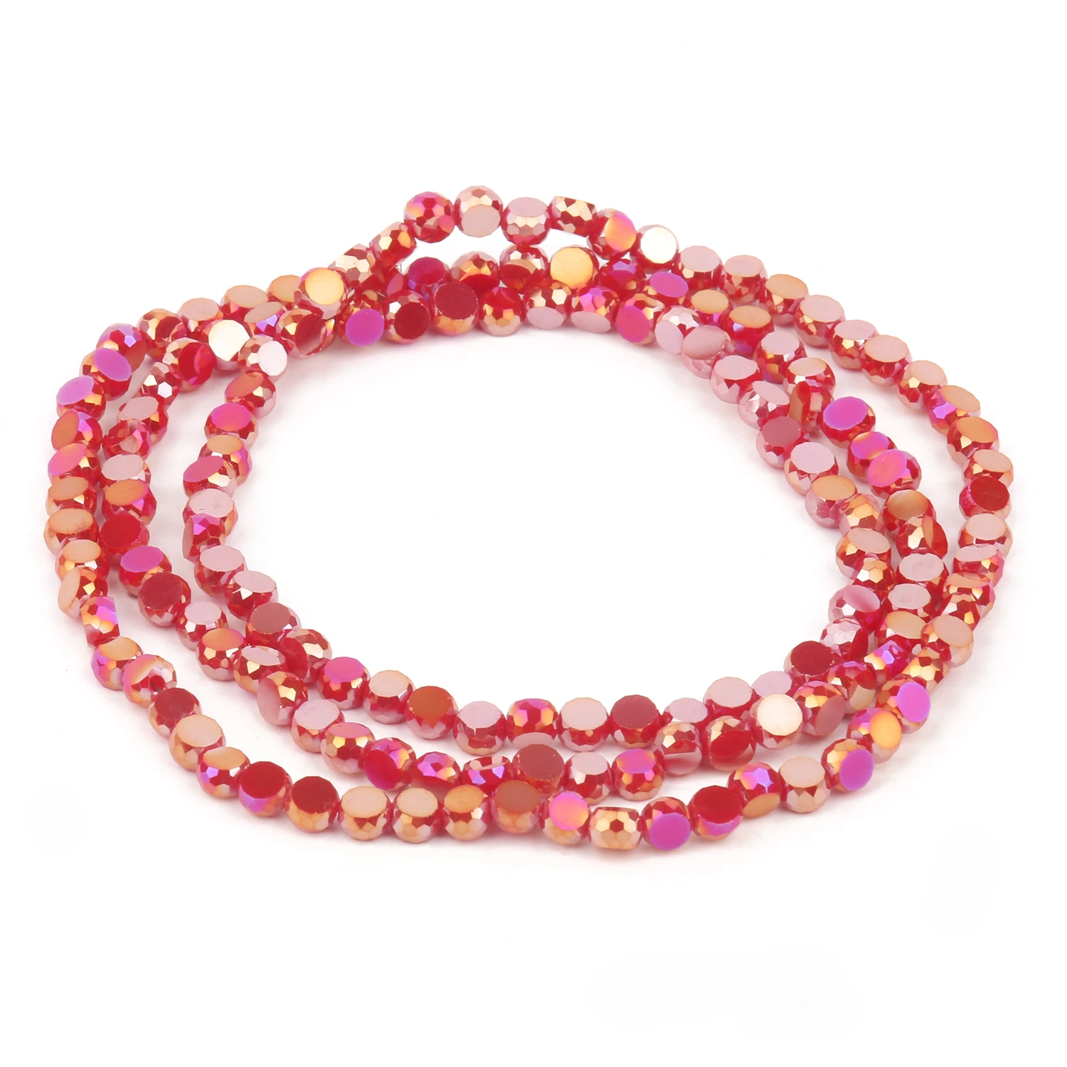 4мм AB Красные фасетированные овальные хрустальные стеклянные бусины для изготовления браслетов DIY аксессуары Оптом.