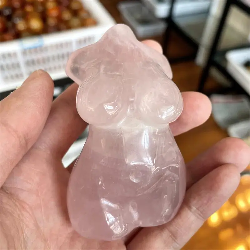 

Статуя богини из натурального розового кварца, резной кристалл, Женский торс, энергия, розовый драгоценный камень, декоративное украшение д...