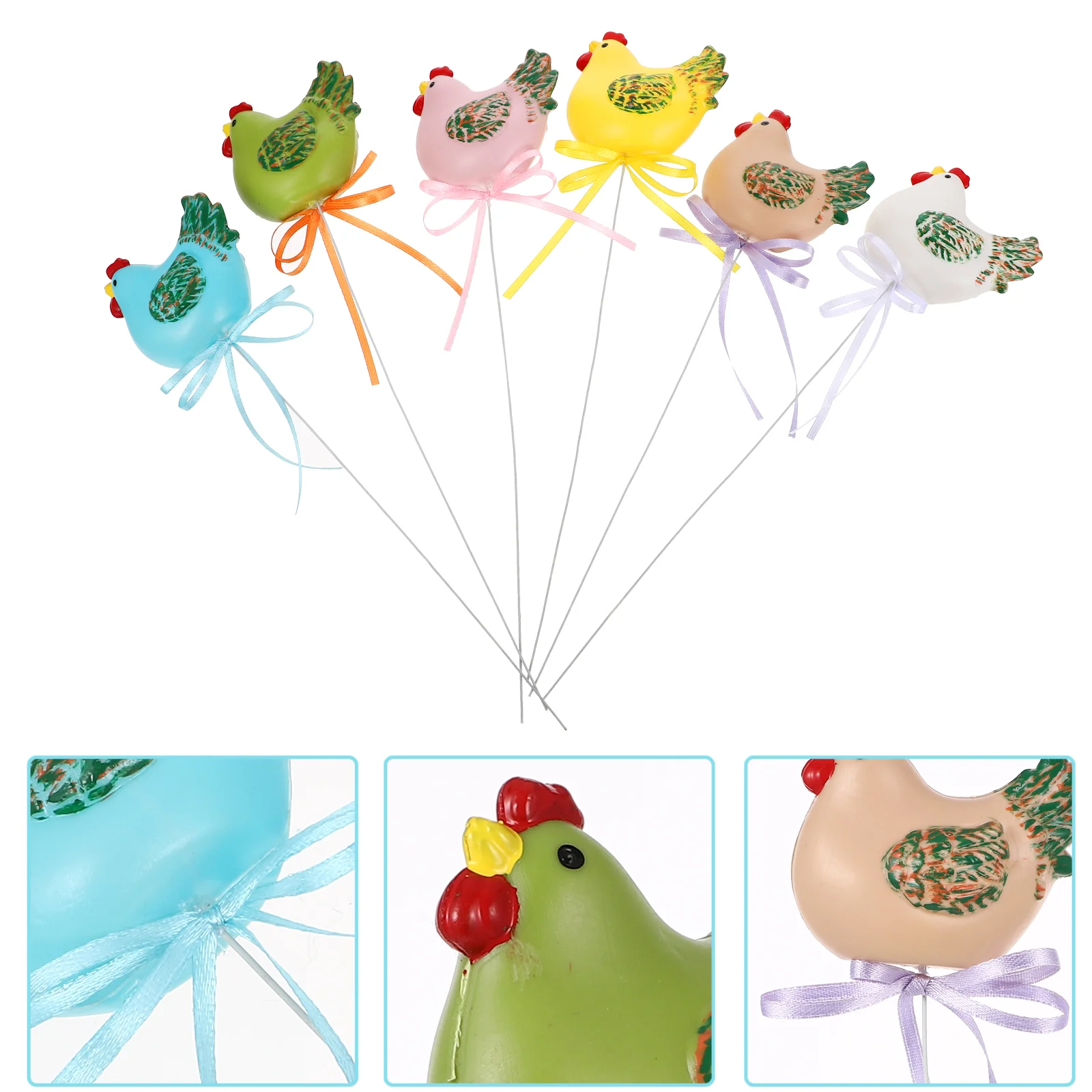 

Easter Animal Picks Festival Egg Ornament Decoration Wreath Floral Figure Flower Animals Stuffed Figurine Filler Spray Bunny