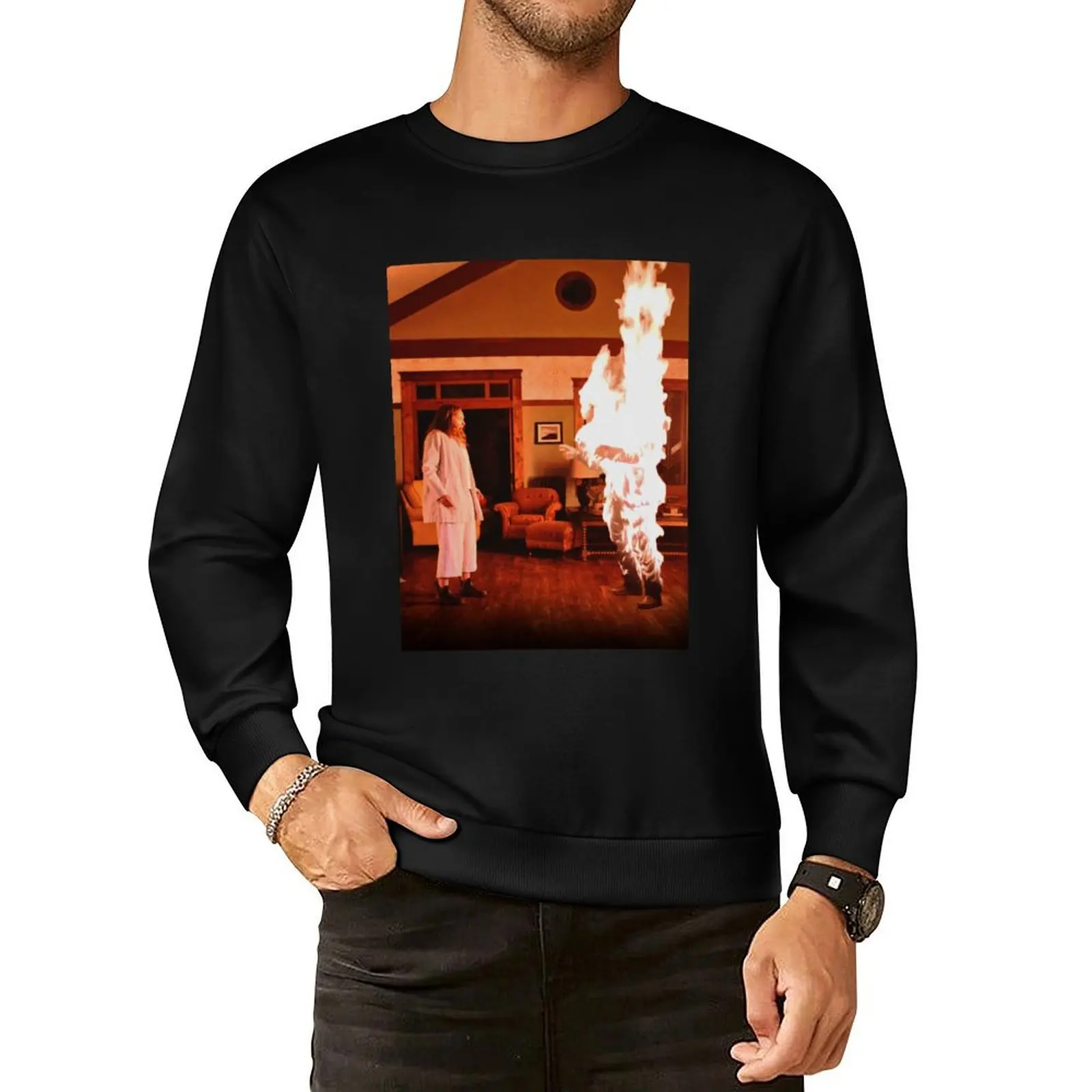 Пуловер с капюшоном Последний папа горящий ужас мужская одежда в японском стиле