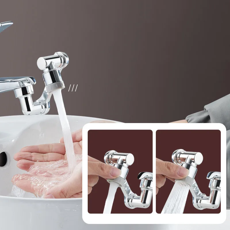 

Universal Retractable Faucet Aerator 1080° Rotatable Robotic Arm Extender 2 Water Outlet Mode Bathroom Sink Swivel Splash Filter