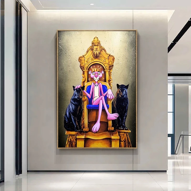 Кинг Розовая пантера плакаты и принты граффити Художественная Картина на холсте