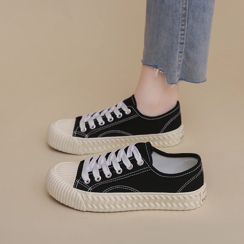 

2023 New Autumn Classic Sports Shoes Women's Canvas Flat Shoes Women's Fashion Casual Vulcanized Shoes Women's Canvas Shoes 40