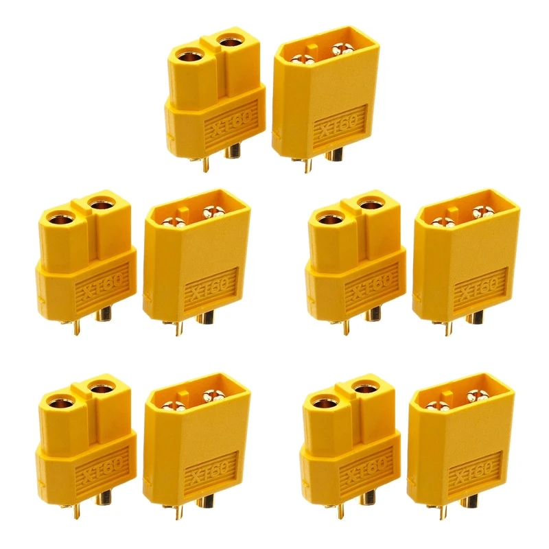 

10pcs XT60 Plug Male Female Bullet Connectors Plug (5 Pairs) For RC Quadcopter FPV Racing Drone Lipo Battery