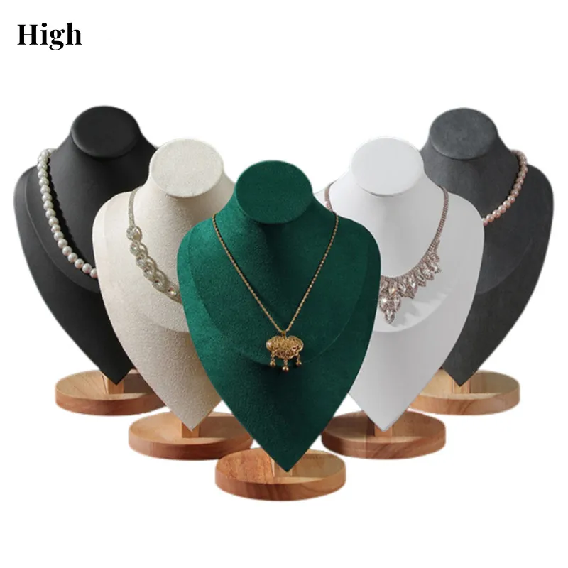 

Model Bust Show Exhibitor Velvet Jewelry Display Necklace Pendants Mannequin Jewelry Stand Organizer 3 Colors