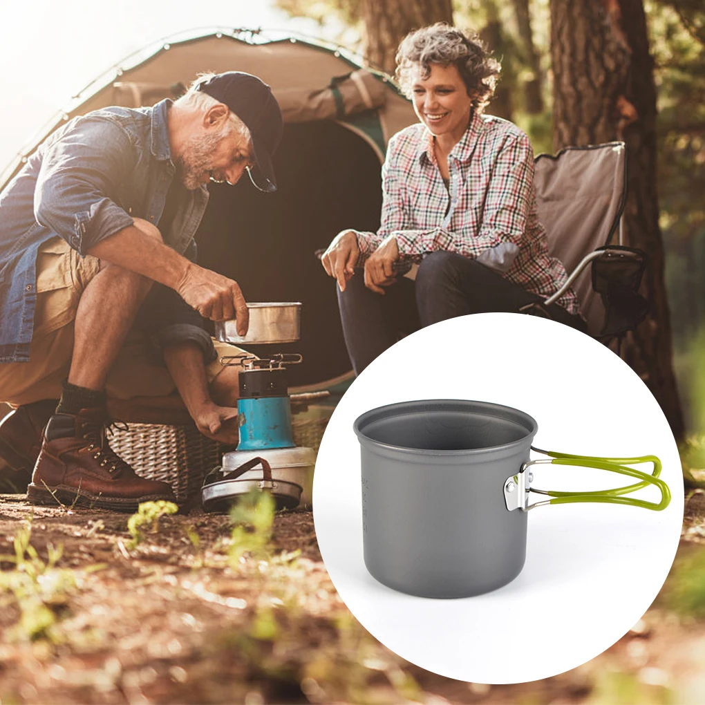 

2 Pieces Camping Pot Portable Cooking Pan Camping Backpacking Cookware