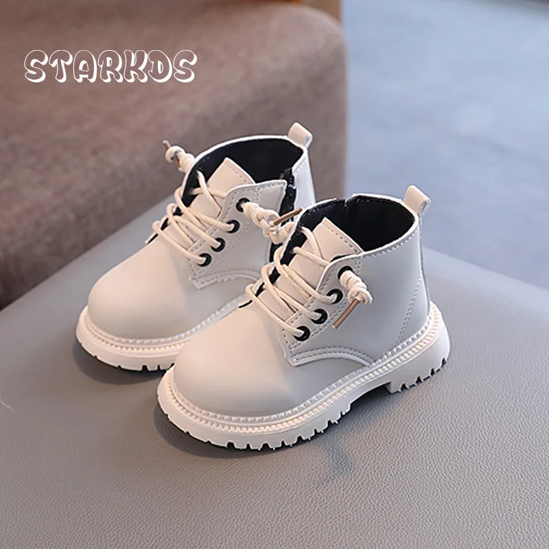 

Baby Kids Autumn Short Boots Boys Classic Camel Faux Nubuck Outdoor Booties Toddler Girls Casual Flat Lace Up Botas