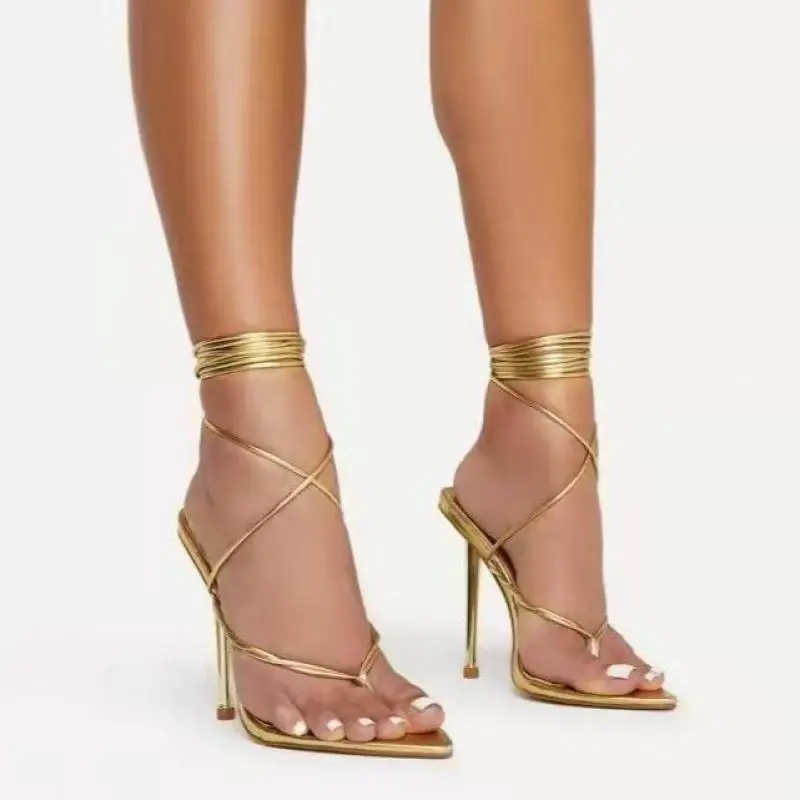 

Туфли женские на шнуровке, пикантные элегантные вечерние туфли с острым носком, на каблуке, свадебные туфли с открытым носком, 1 шт.