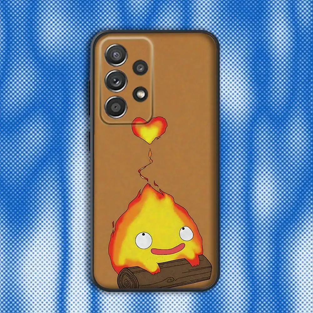 Чехол для телефона Cute Fire C-Calcifer для Samsung S25, S24, S21, S22, S23, S30, Ultra, S20, Plus, Fe, Lite, Note, 10,9,5G, черный чехол (art.: 3920cfe99b3eb) - 3920cfe99b3eb