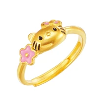 hello kitty opening ring cartoon ring gold plated epoxy bracelet ornaments gifts