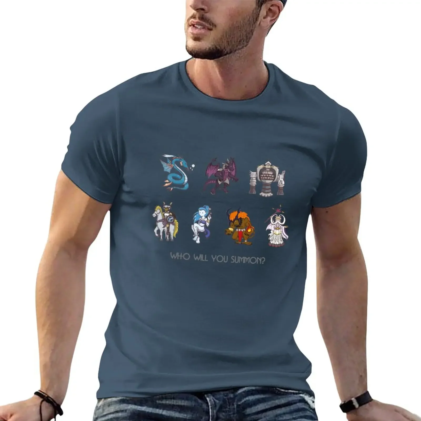 Новая футболка Chibi FF Summons на заказ корейская модная с аниме спортивные футболки