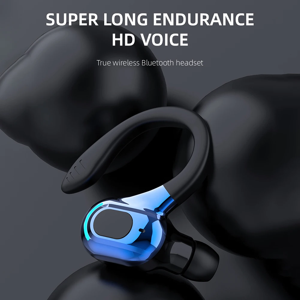 

Bluetooth M-F8 5.2 Wireless Earphone Ear Hook Mini Business Headphone HIFI Bass Noise Cancelling Sports Gaming Earbuds
