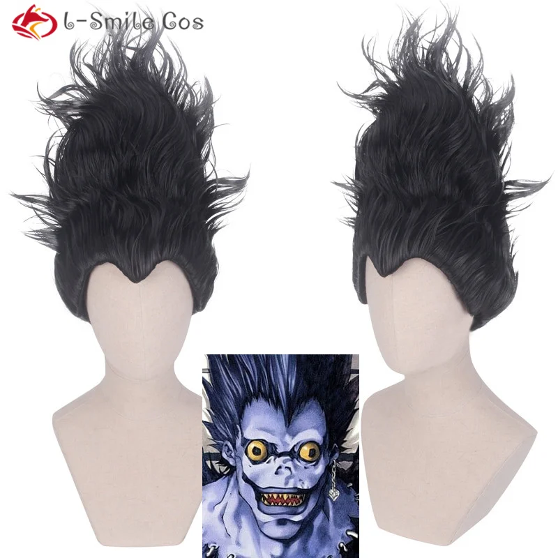 Death Note Ryuk Black Heat Resistant Hair Pelucas Cosplay Costume Wigs + Wig Cap