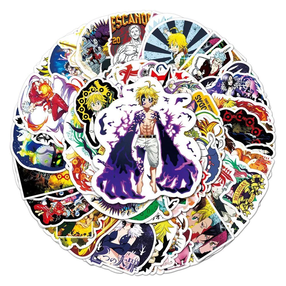 

10/30/50PCS Seven Deadly Sins Anime Waterproof Stickers Creative Personality Decals Skateboard Water Cup Guitar Helmet Wholesale