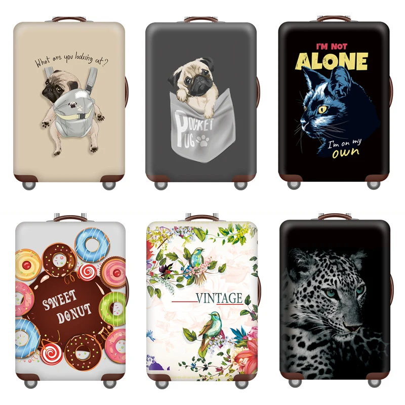 Elasticity Luggage Protective Cover Travel Accessories for 18-32 Inch Suitcases Baggage Travel Essential 3D Sprinted Case Cover