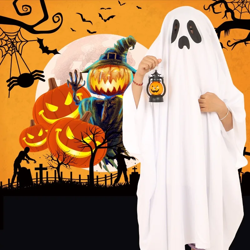 

Детский костюм на Хэллоуин, костюм смерти вампира для мальчиков, костюм для косплея из фильма «ужас», плащ-призрак