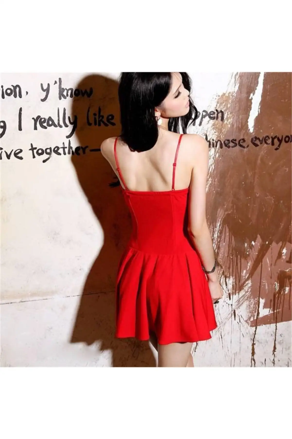 

2021 New Fashion Women Dress Summer Sexy V-Neck Boho Beach Red Dress Ruffle Short Sleeve A Line Mini Dress Wrap Sundress Robe