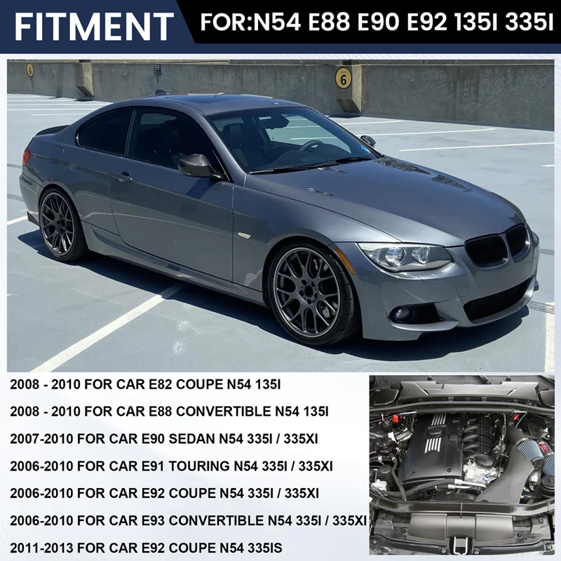 50MM BOV Air Intake Turbo Charge Hard Pipe Kit For BMW N54 E88 E90 E92 135I 335I