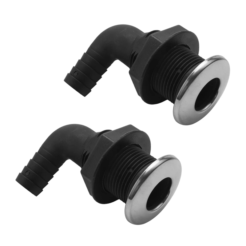 

2Pcs 3/4 Inch Universal Hull Hose Connector Nylon Water Outlet Marine Ship Accessories