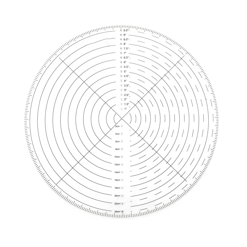 

Round Sewing Ruler Center Finder 10Inch Acrylic Ruler For Cutting Fabric Quilting Templates DIY Hand Sewing Tool