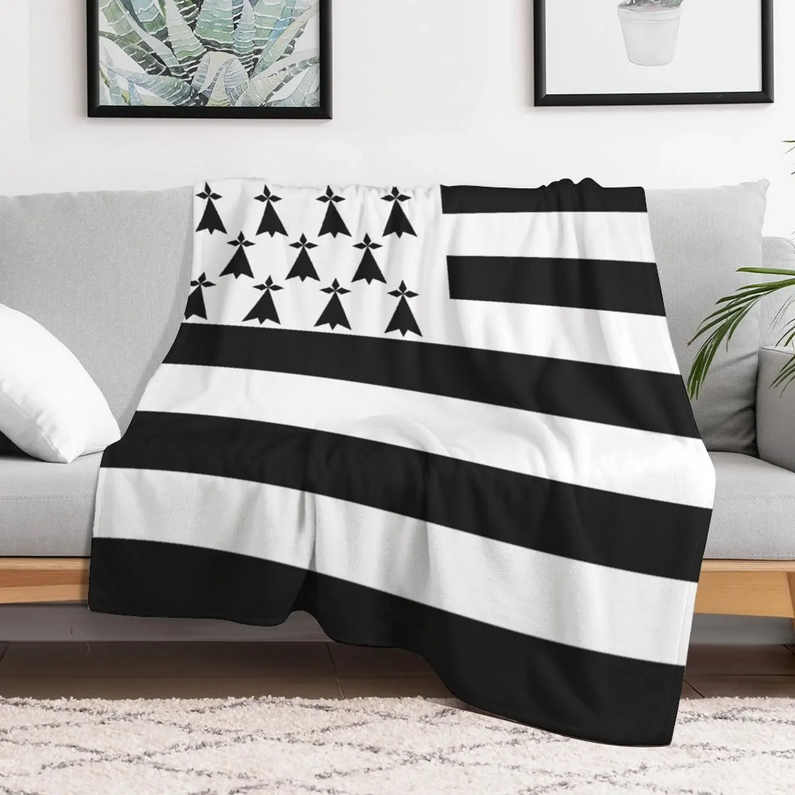 Флаг Бретани флаг гвенн-ха-Ду Эрмин черно-белый HD Высокое качество в