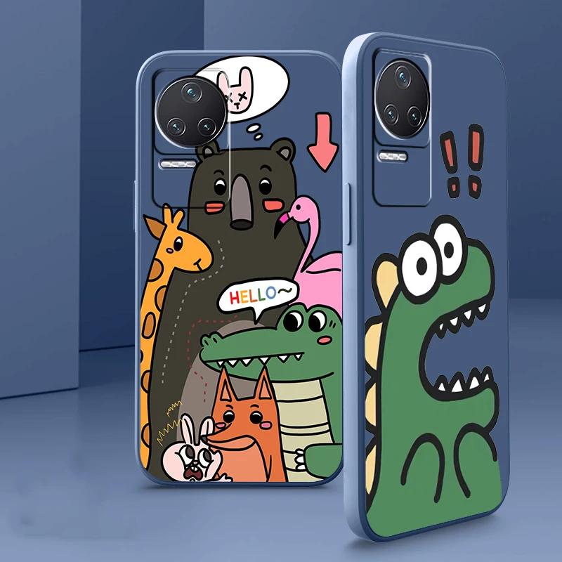 

Cartoon Little Monster For Xiaomi Redmi K50 K40 Gaming K30 K30S 10 10C 10X 9A 9 9T 9C 9AT 8 8A 5G Liquid Rope Cover Armour