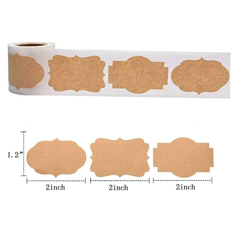 

Стикеры из крафтовой бумаги 300 шт., 3 стиля