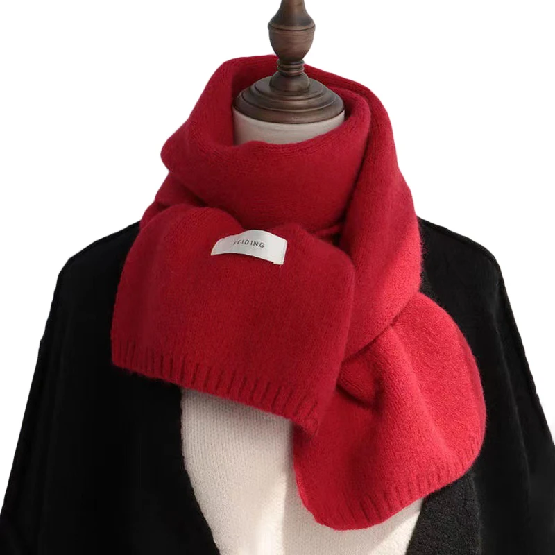 

Women Solid Color Wild Thick Warm Scarves Student Couple Scarf Women Winter New Korean Autumn Winter Simple All-Match Scarf