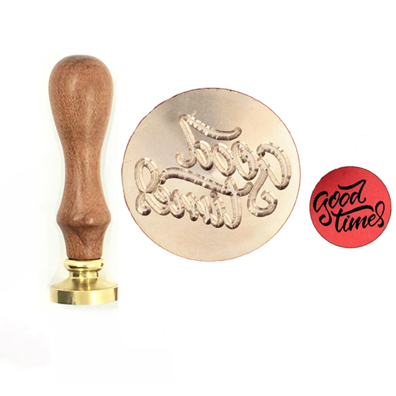 

Exquisite Paint Wax Stamp Ornament Classic Good Time wood handle,DIY Ancient Seal Retro Stamp,Personalized Stamp Wax Seal