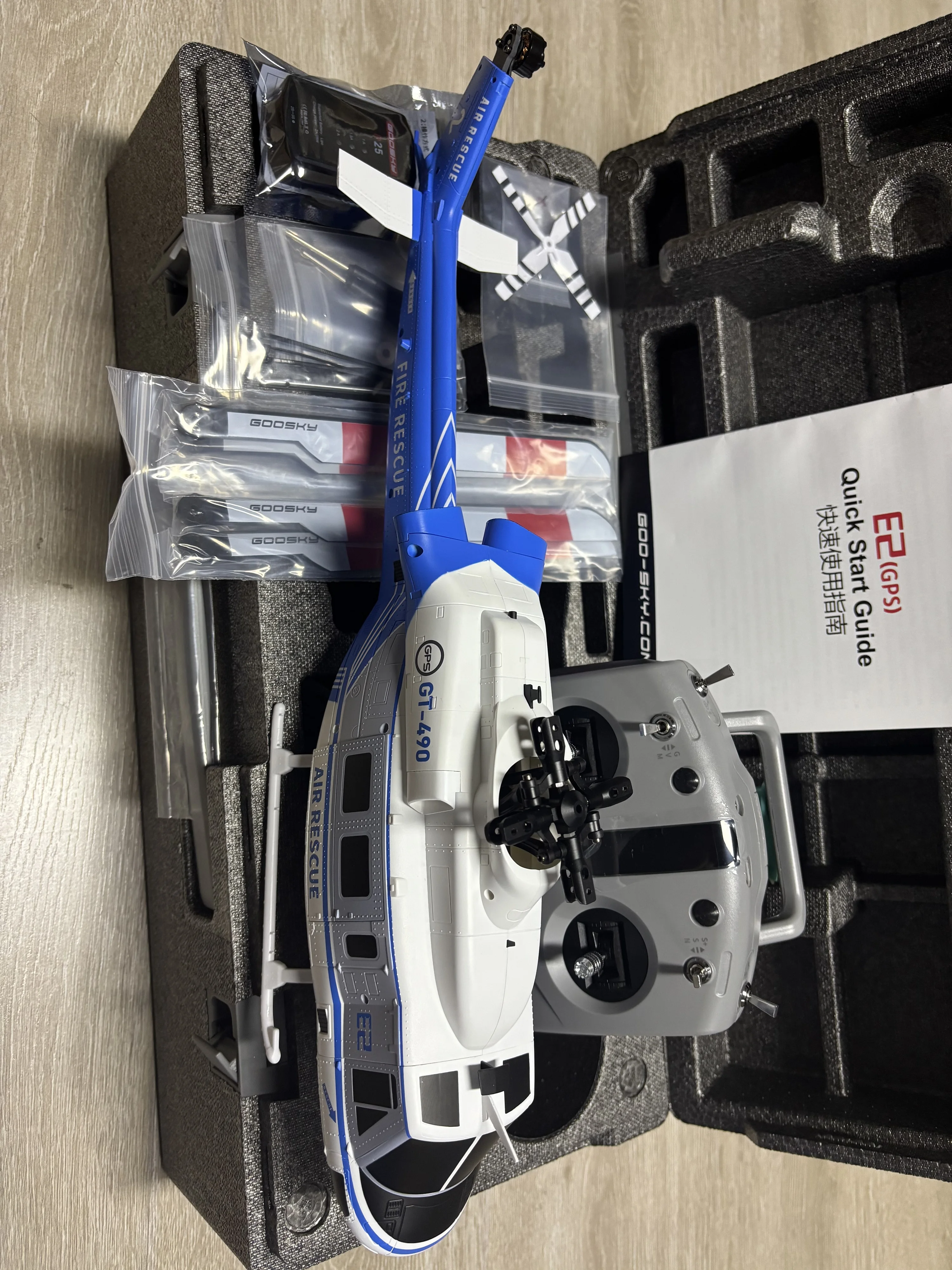 Фото НОВЫЙ Goosky E2 Gps 1/35 Радиоуправляемый вертолет с двойным бесщеточным двигателем Tof Система управления полетом Bnf/Rtf Вертолет с дистанционным управлением Игрушка в подарок №3