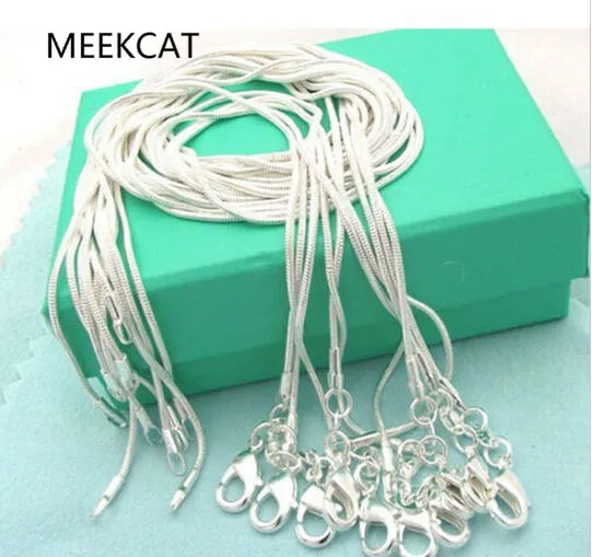 

Wholesale 5pcs/Lot (16 18 20 22 24 26 28 30 inches) Fashion Jewelry 925 Sterling Silver 1mm/2mm Snake Chain Necklace Jewelry