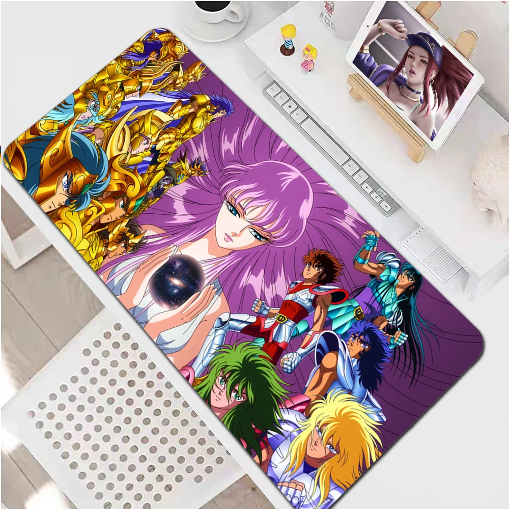 

Saint Seiya Mouse Pad Gamer alfombrilla PC Completo Table Gaming Accessories Mousepad Keyboard Laptop Computer ковер CS Desk Mat