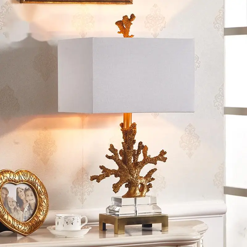 

Creative coral crystal table lamp bedroom bedside lamp hall table lamp hotel table lamp model room study decoration