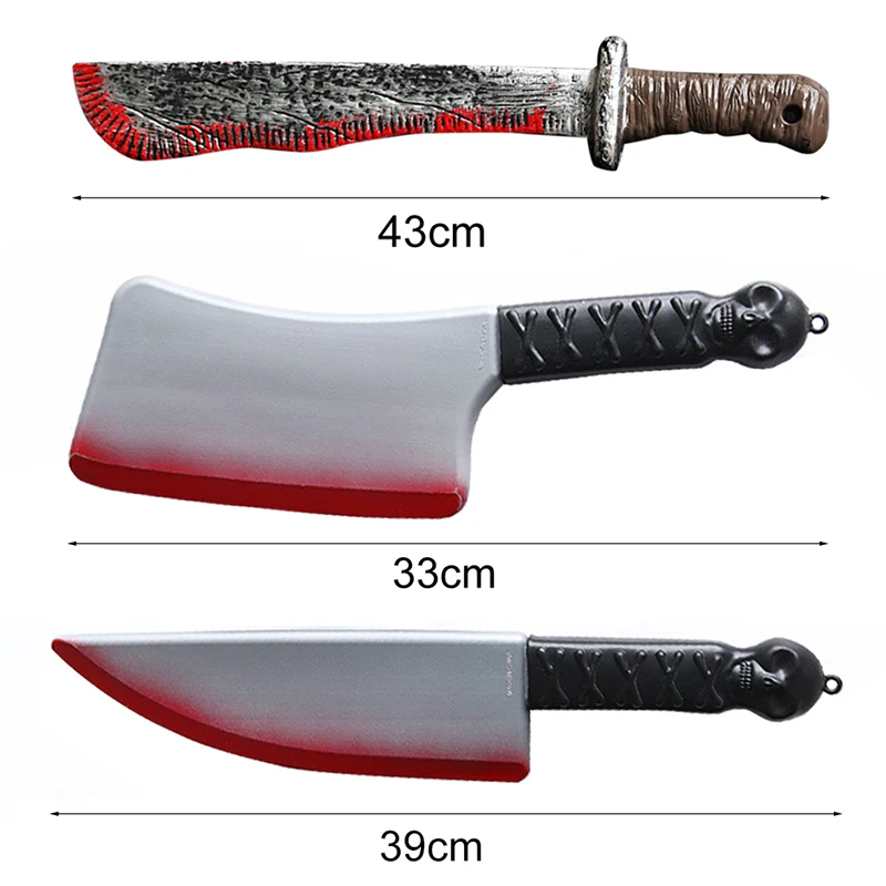 Ручная поддельная пила кровавое оружие нож страшные украшения на Хэллоуин для